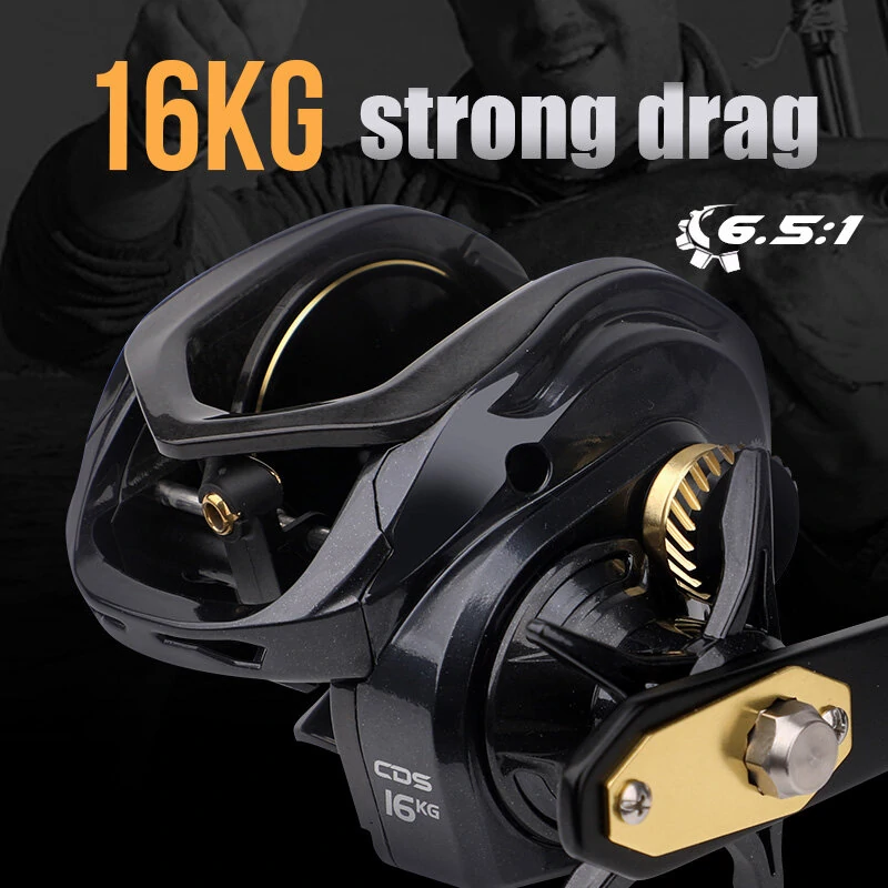 1pc 16kg Drag Power Baitcasting Reel Left/Right Hand Fishing Reel 6.5:1 High-Speed Gear With Replacement Handle Carbon Fibre Shooting Fishing Reel — view 4