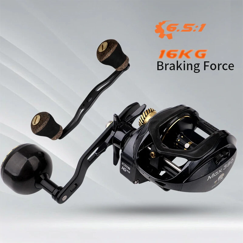 1pc 16kg Drag Power Baitcasting Reel Left/Right Hand Fishing Reel 6.5:1 High-Speed Gear With Replacement Handle Carbon Fibre Shooting Fishing Reel — view 7