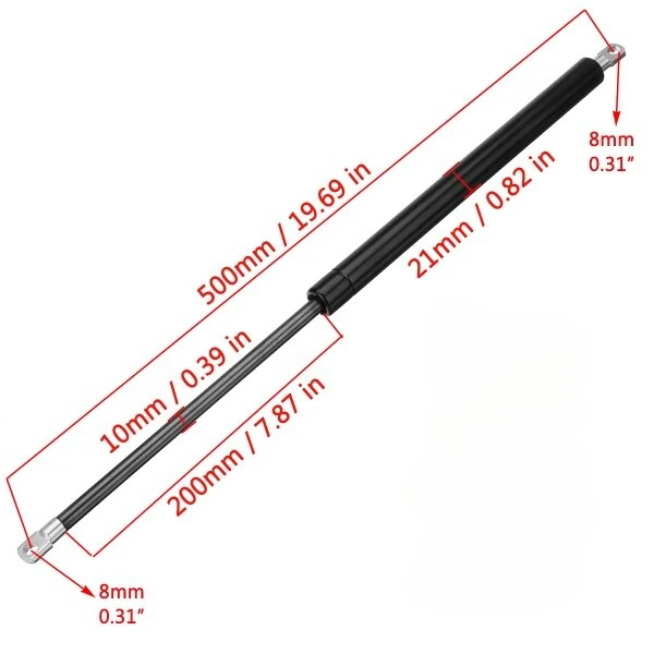 1PC 500mm Car Gas Struts Spring 350N / 450N / 550N / 650N / 900N Trunk Tailgate Bonnet Hood Universal — view 6