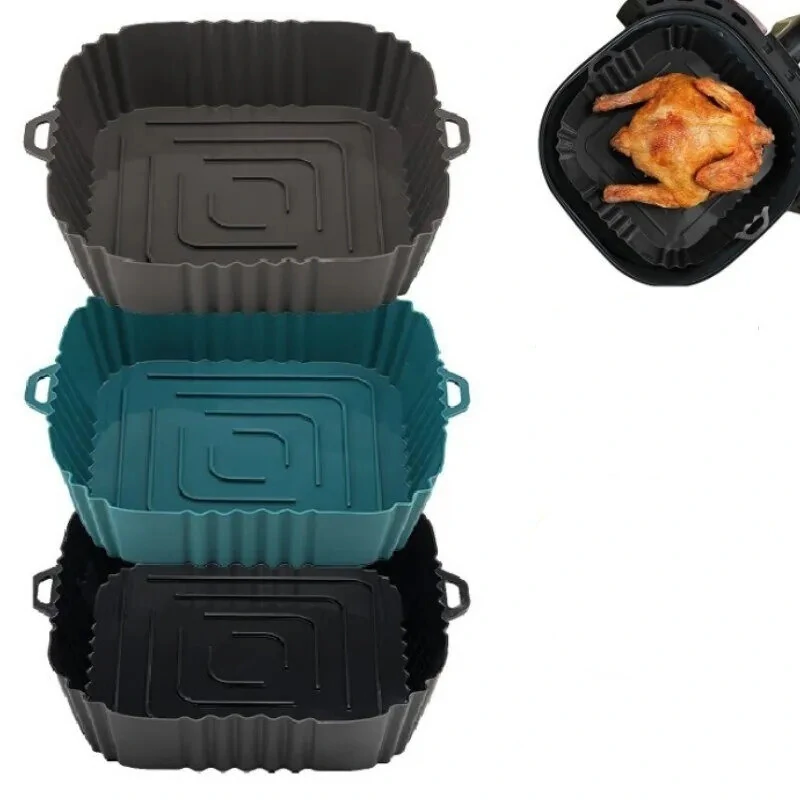 1PC Baking Tray Silicone Tray for Air Fryer Oven Fried Chicken Pizza Mat Oilless Silicone Pan Air Fryer Accessories — Pricio