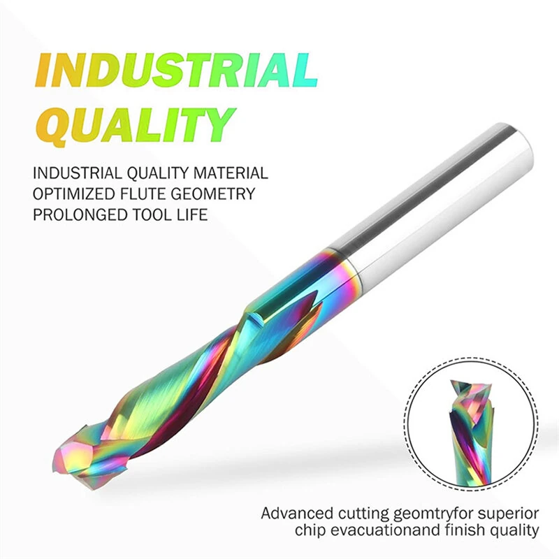 1pc Coating Carbide Milling Cutter 8mm Shank 2 Flutes Compression Router Bits CNC Spiral Milling Cutter For Wood Acrylic — view 3