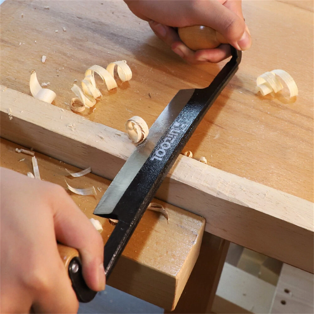 1pc Draw Knife Straight Shave Knife With High Carbon Steel Blade Wooden Handle Pull Knife Woodworking Debarking Hand Tool For Logs and Fence Posts — view 10