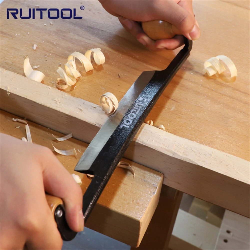 1pc Draw Knife Straight Shave Knife With High Carbon Steel Blade Wooden Handle Pull Knife Woodworking Debarking Hand Tool For Logs and Fence Posts — view 7