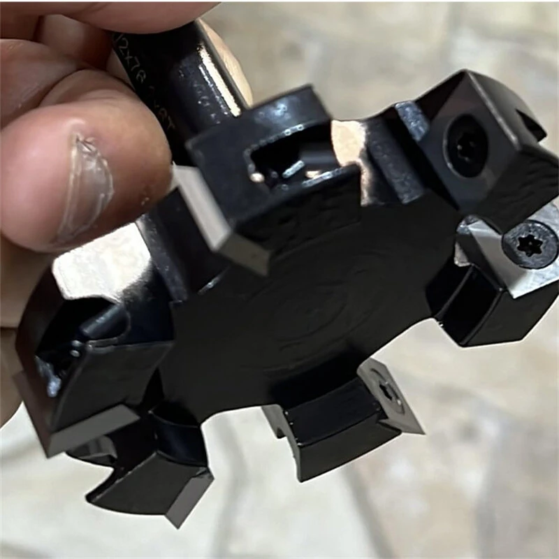 1PCS 6 Flute Spoilboard Cutter Replaceable Insert Bottom Cleaning Router Bit 1/2 Inch 12mm Shank 10mm Cutting Length Tungsten Carbide Woodworking Milling Cutter — view 6