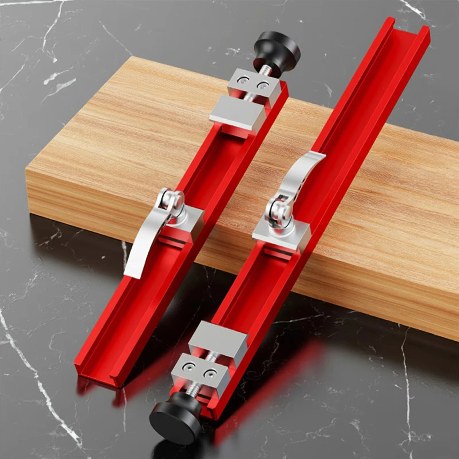 1pcs Adjustable Circular Saw Guide Rail Aluminum Alloy Cutting Track With Two-Way Locking Clamp One-Button Positioning Tool For Woodworking Engraving — view 6