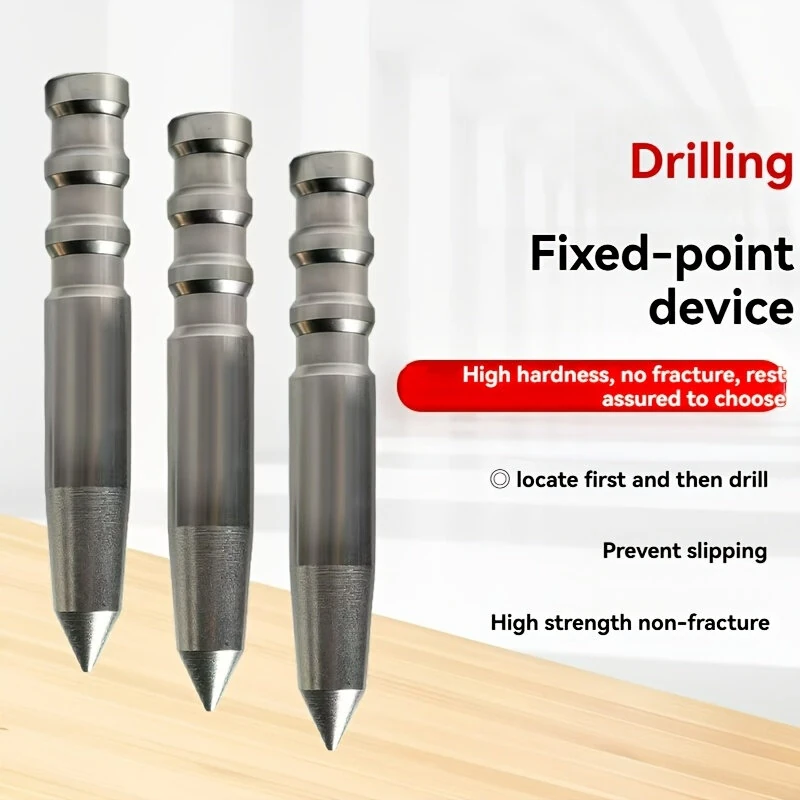 1Pcs Manual Center Punch High Hardness Steel Drill Guide Pin Non Slip Locator Tool for Precision Drilling Woodworking Metalworking Round Pointing Rod — view 2