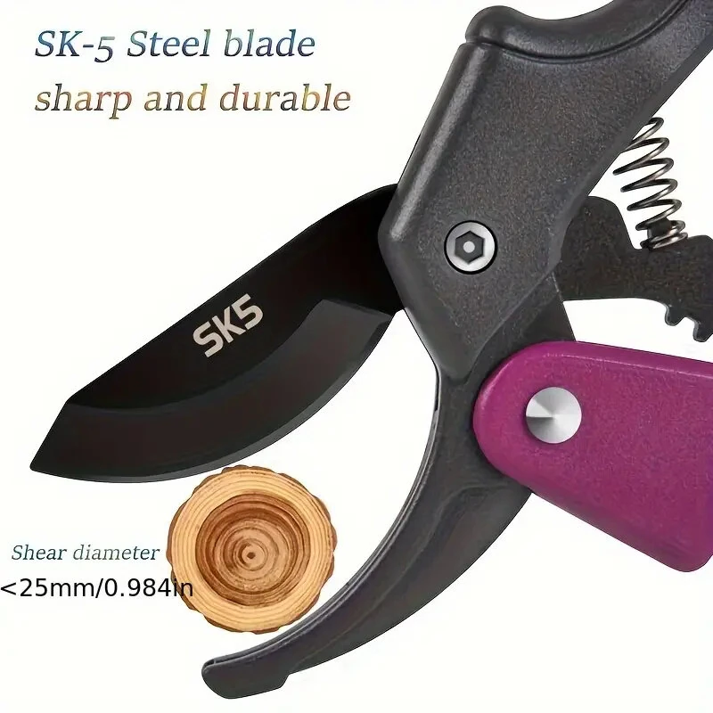 1PCS Stainless Steel Pruning Shears Ambidextrous Design Comfortable Grip Ideal for Arthritic Hands Gardening Tool — view 3