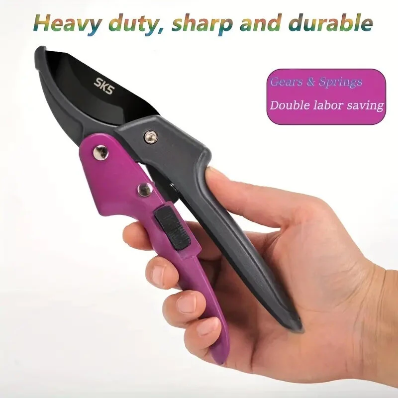 1PCS Stainless Steel Pruning Shears Ambidextrous Design Comfortable Grip Ideal for Arthritic Hands Gardening Tool — view 7