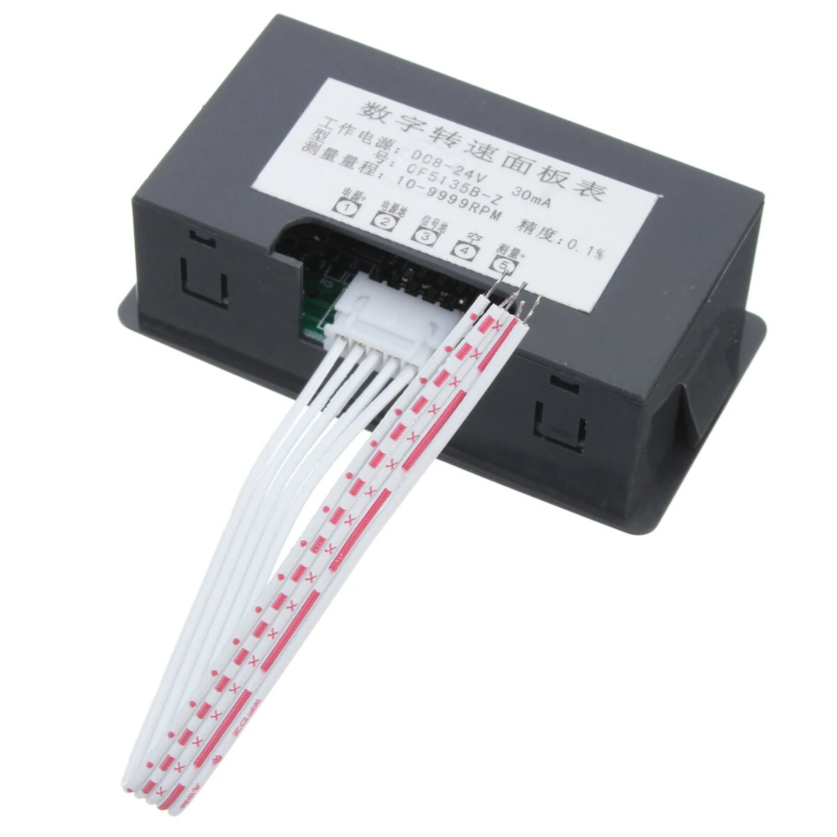 1Set Measuring Gauge 4 Digital Red LED Tachometer RPM Speed Meter 10-9999RPM Hall Proximity Switch Sensor NPN — view 7