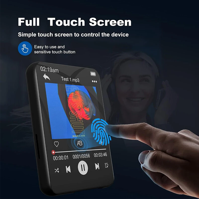 2.4 Inch HiFi bluetooth MP3 Player Built-in 32GB Memory 30H Playback Touch Screen Portable Digital Audio Lossless Music MP4 Player with FM Radio Recording Ebook — view 2