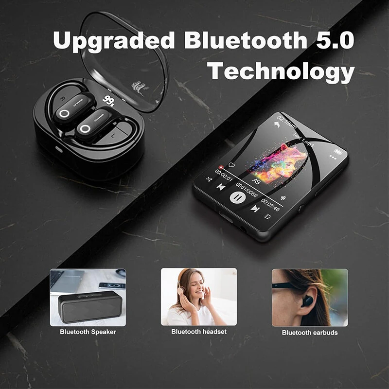 2.4 Inch HiFi bluetooth MP3 Player Built-in 32GB Memory 30H Playback Touch Screen Portable Digital Audio Lossless Music MP4 Player with FM Radio Recording Ebook — view 7