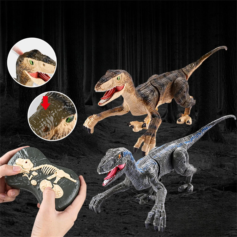 2.4G 5CH Remote Control Sound and Light Mechanical Dinosaur Simulation Velociraptor RC Toy for Chidren Gifts — view 5