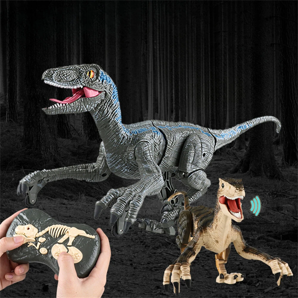 2.4G 5CH Remote Control Sound and Light Mechanical Dinosaur Simulation Velociraptor RC Toy for Chidren Gifts — view 6
