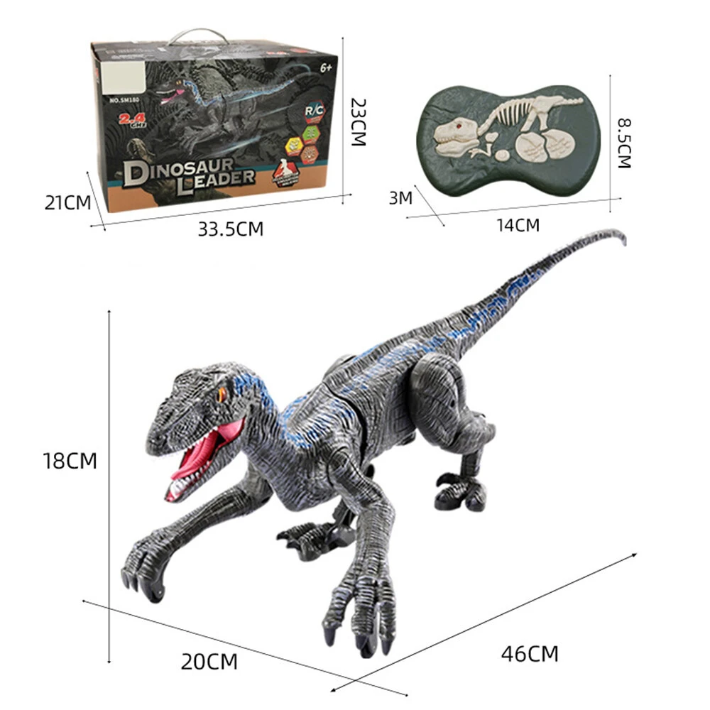 2.4G 5CH Remote Control Sound and Light Mechanical Dinosaur Simulation Velociraptor RC Toy for Chidren Gifts — view 7