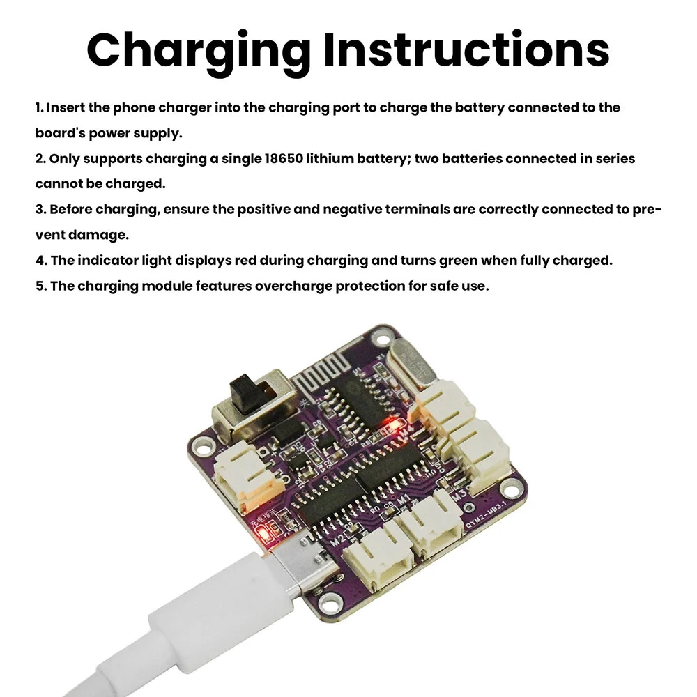 2.4G Remote Control Receiver Kit for DIY Toy Cars Robots 8-Channel Wireless Module with 100M Range Overcharge Protection — view 4