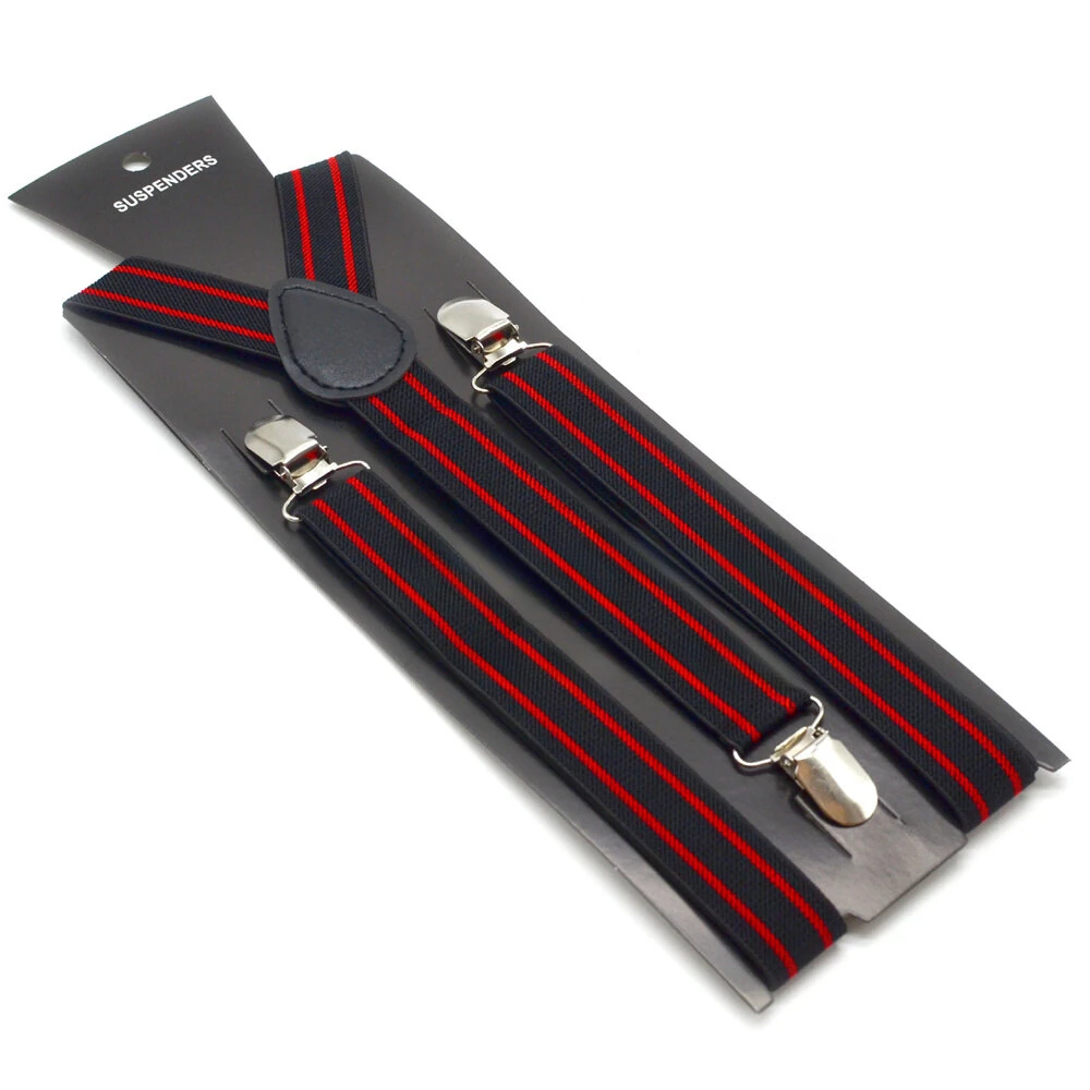 2.5cm Retro Stripes Men's Suspenders with 3 Clips Elastic Adjustable Y-back Trouser Braces for Daily Vacations Work Outfits — view 7
