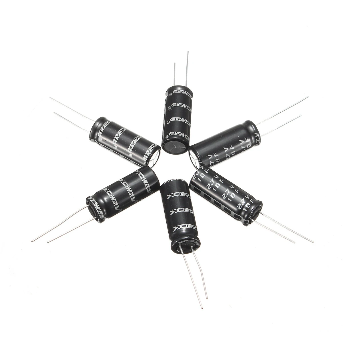 2.7V 10F Cylindrical Ultra Super Farad Capacitor High Power Capacitance Supercap Fast Charge Long Life 10 x 26mm — image 1