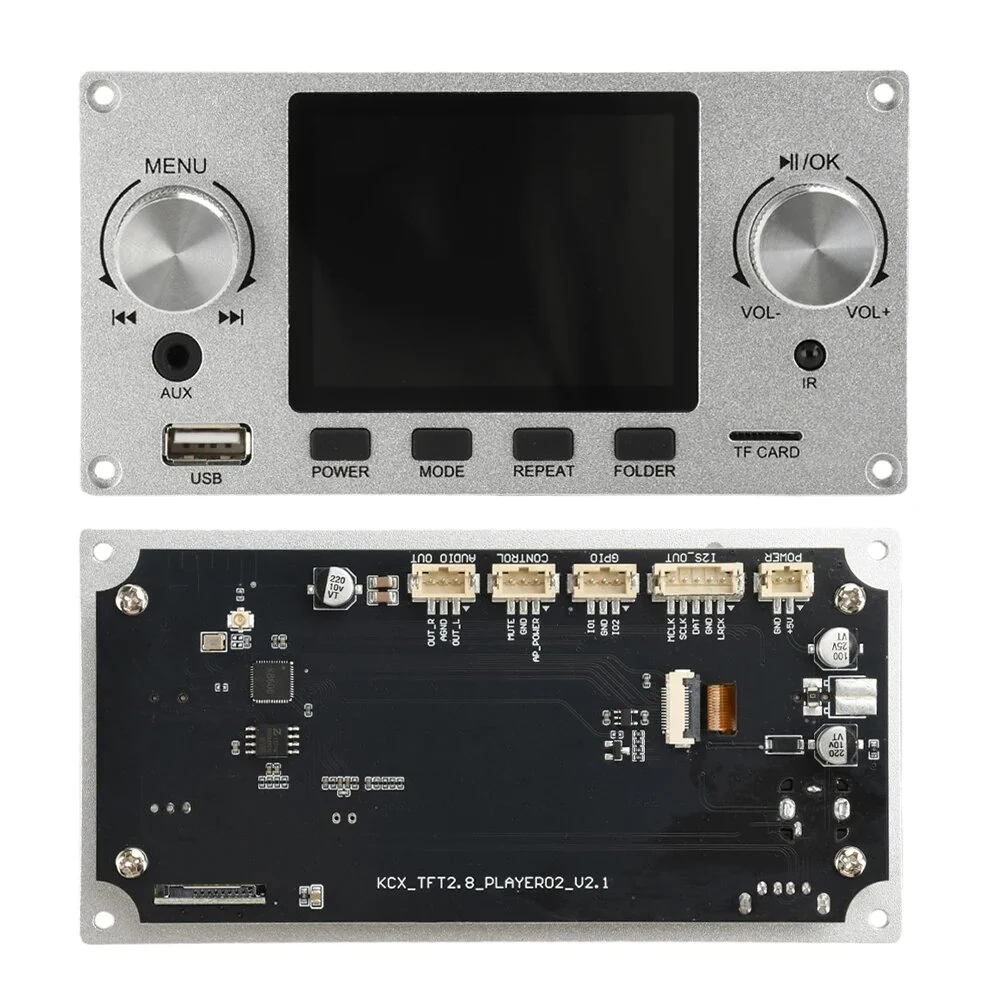 2.8 Inch IPS Screen Audio Decoder Board Bluetooth 5.3 MP3 FLAC WAV APE Support I2S Digital Output USB Sound Card Line Input EQ Audio Module — view 2