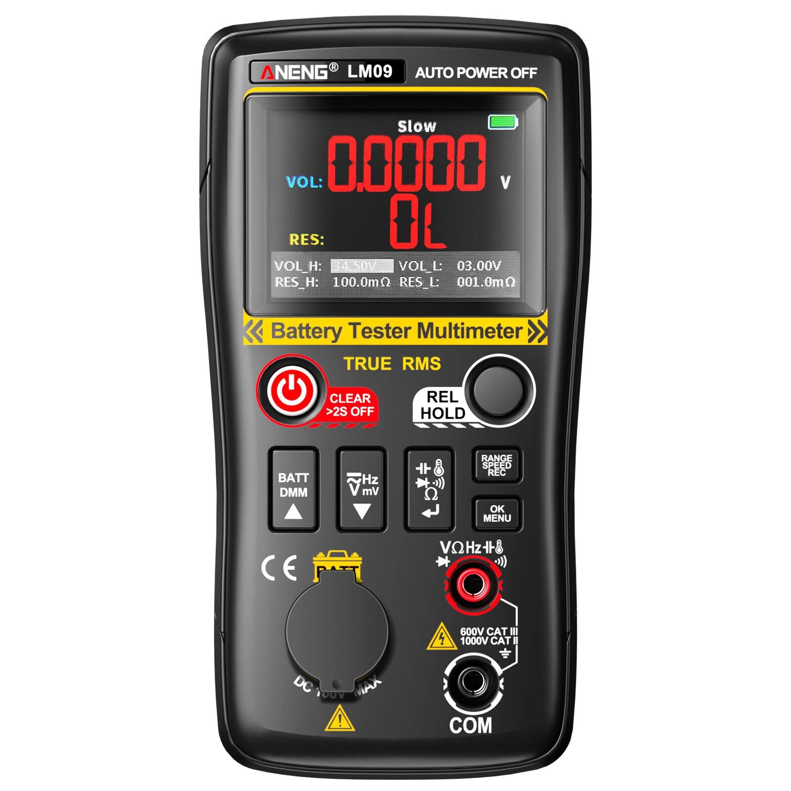 2 IN 1 ANENG LM09 Battery Internal Resistance Tester Multimeter 25000 Counts True RMS Tester Battery IR measurement Data retention Type-C — image 1