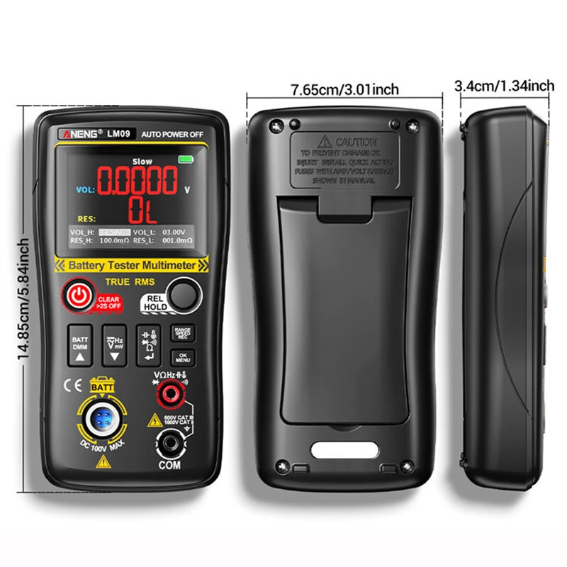 2 IN 1 ANENG LM09 Battery Internal Resistance Tester Multimeter 25000 Counts True RMS Tester Battery IR measurement Data retention Type-C — view 8