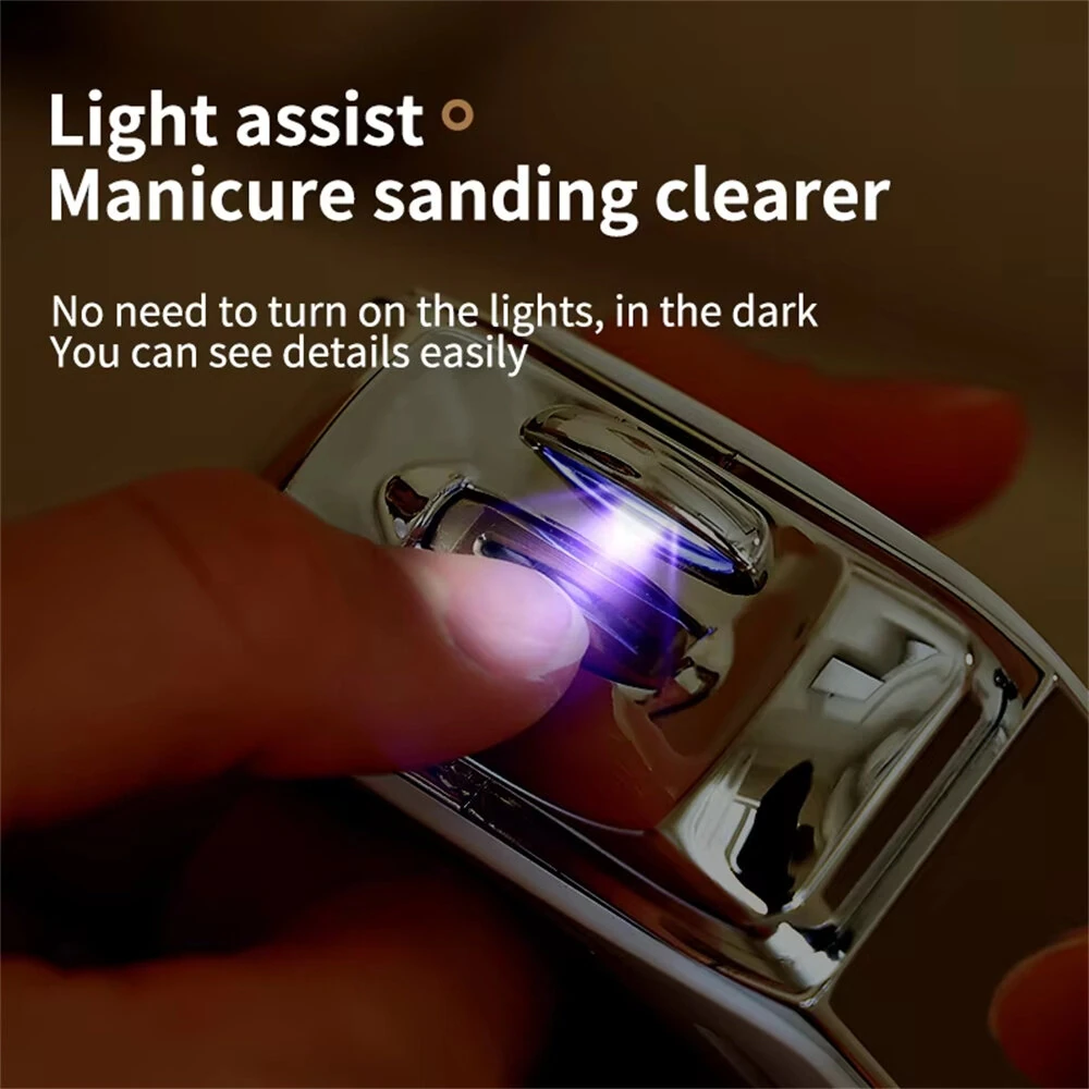 2-in-1 Automatic Nail Clipper Trimmer With Light And 3 Speed Gears Manicure Finger Toe Shaping For Baby Adult And Seniors — view 3