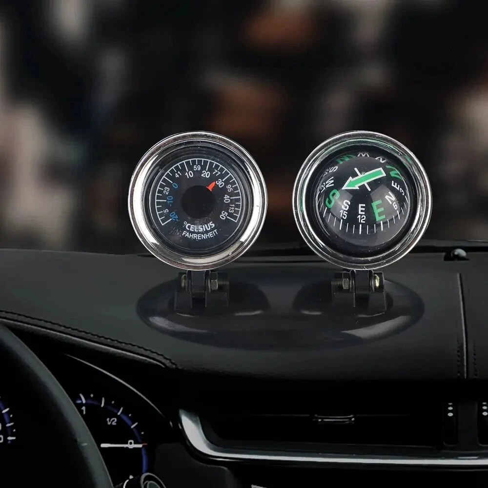 2 in 1 Car Ornaments Compass with Thermometer Direction Dashboard Ball for Cars Trucks SUVs — image 1