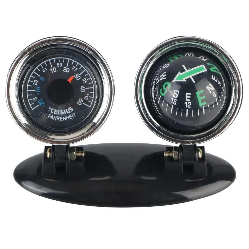 2 in 1 Car Ornaments Compass with Thermometer Direction Dashboard Ball for Cars Trucks SUVs — view 2