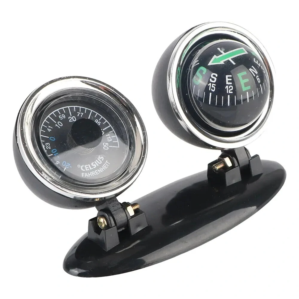 2 in 1 Car Ornaments Compass with Thermometer Direction Dashboard Ball for Cars Trucks SUVs — view 5