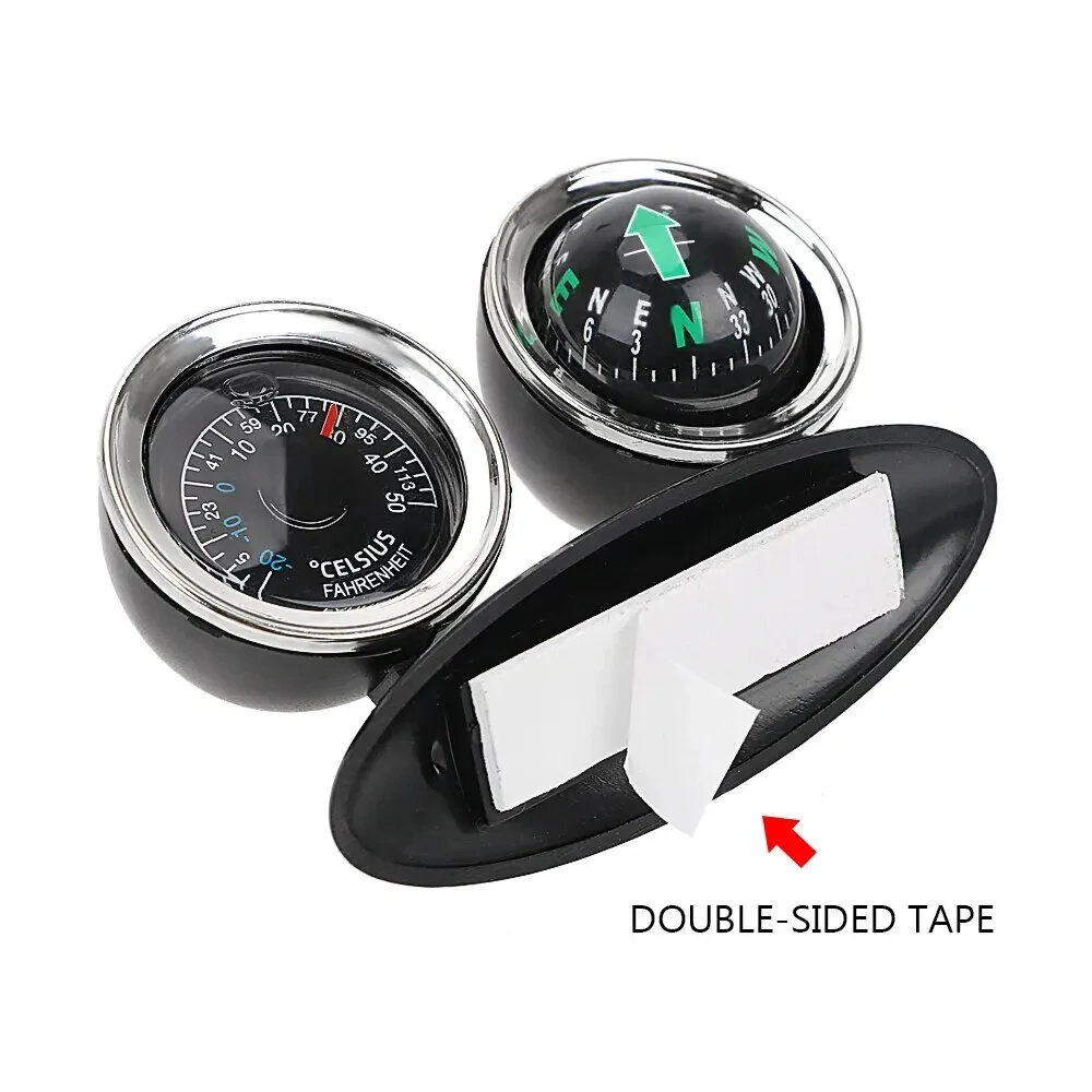 2 in 1 Car Ornaments Compass with Thermometer Direction Dashboard Ball for Cars Trucks SUVs — view 8