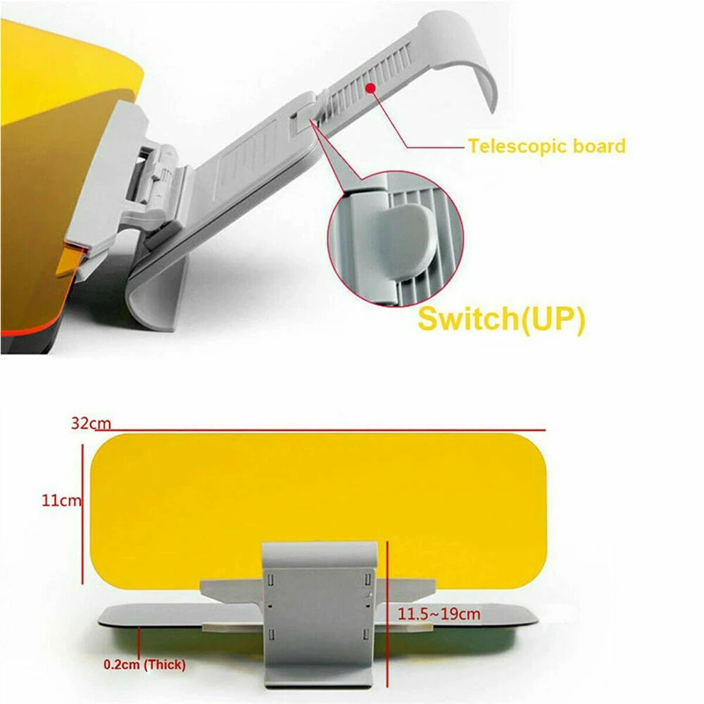 2 In 1 Car Sun Visor HD Goggles Car Day And Night Anti-Ultraviolet Anti-Glare Sunshade Sunshade Rotatable Transparent Driving Mirror — view 10
