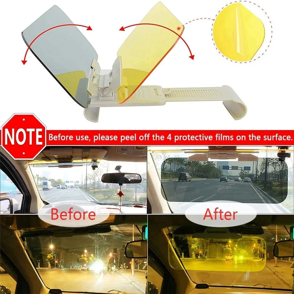 2 In 1 Car Sun Visor HD Goggles Car Day And Night Anti-Ultraviolet Anti-Glare Sunshade Sunshade Rotatable Transparent Driving Mirror — view 6
