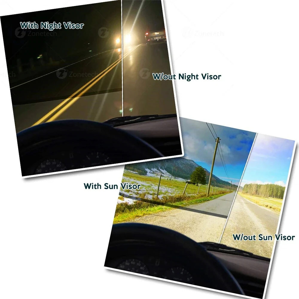 2 In 1 Car Sun Visor HD Goggles Car Day And Night Anti-Ultraviolet Anti-Glare Sunshade Sunshade Rotatable Transparent Driving Mirror — view 7