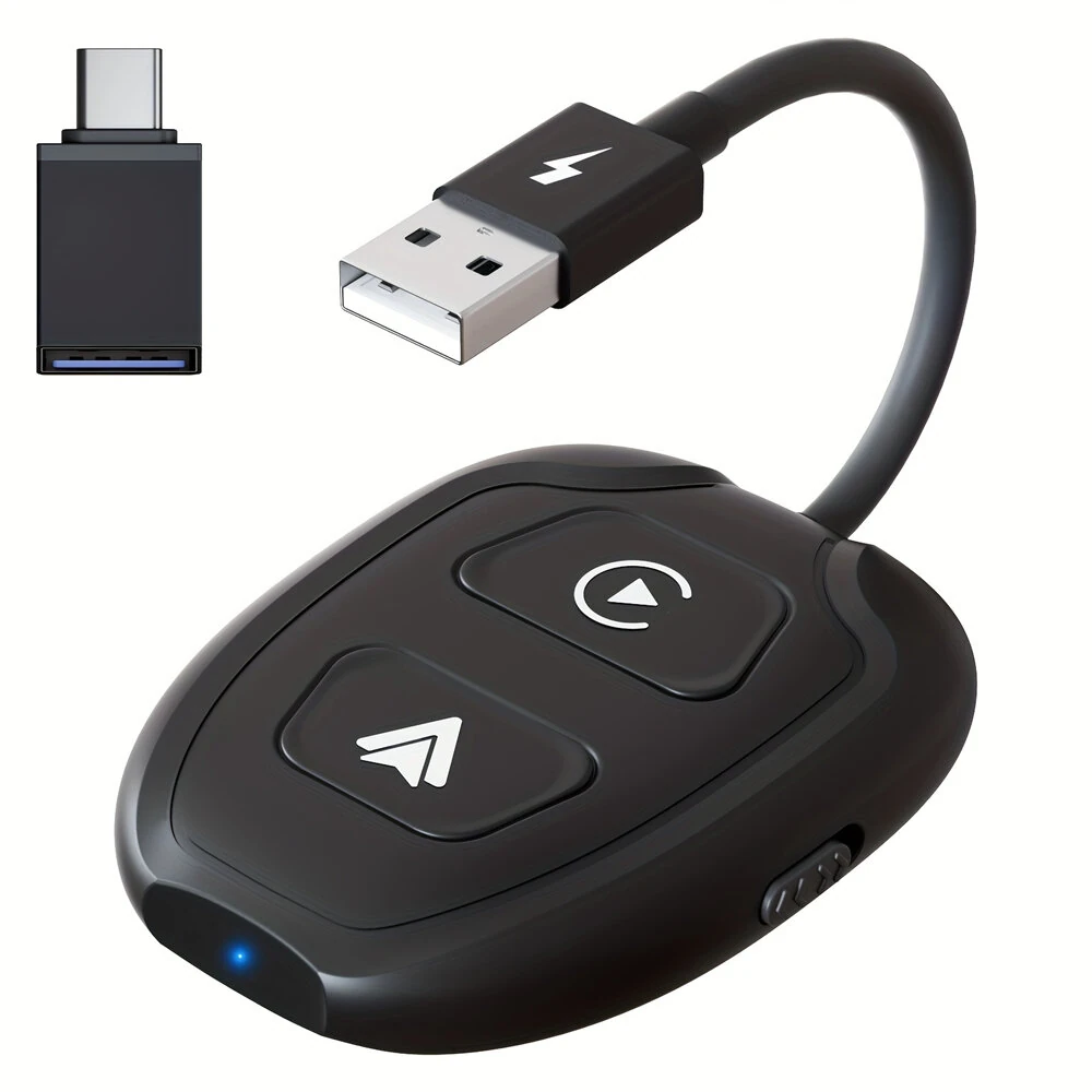 2 IN 1 Car Wireless CarPlay & Android Auto Adapter Plug and Play Compatible All Car Models with USB / USB-C Port — image 1