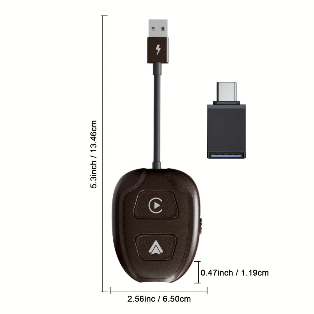 2 IN 1 Car Wireless CarPlay & Android Auto Adapter Plug and Play Compatible All Car Models with USB / USB-C Port — view 9