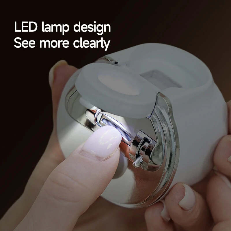 2-in-1 Electric Nail Clipper Trimmer Rechargeable Automatic Nail Grinder with 2.5x Magnifying Glass & LED Light Low Noise Safe for Baby Kids Adults — view 4