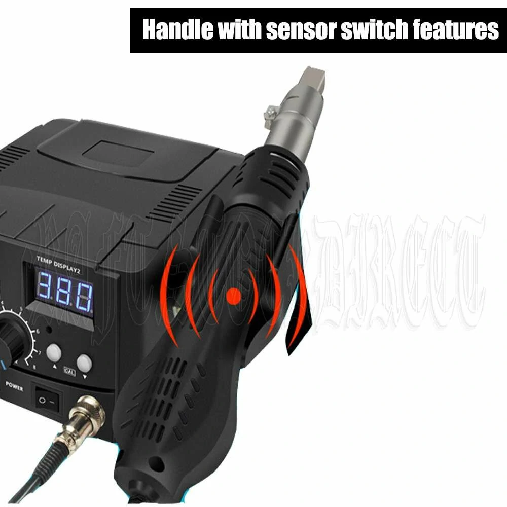 2-in-1 Hot Air and Soldering Iron Station Dual LCD Digital Display for Precision Temperature Control with Automatic Cooling ESD Safe for Sensitive Components Ideal for Heating Shrink Drying Lacquer Removal Viscidity Removal Ice-Out Pre-heating and Glue So — view 4