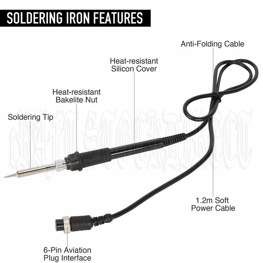 2-in-1 Hot Air and Soldering Iron Station Dual LCD Digital Display for Precision Temperature Control with Automatic Cooling ESD Safe for Sensitive Components Ideal for Heating Shrink Drying Lacquer Removal Viscidity Removal Ice-Out Pre-heating and Glue So — view 7