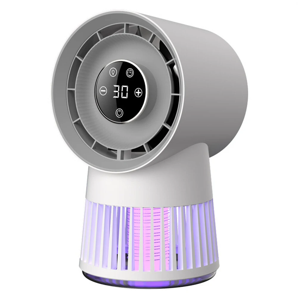 2-in-1 Mosquito Killing Mini Desk Fan With 2400mAh Battery Electric Mosquito Killer USB Rechargeable Fan Night Lamp Home And Outdoor Camping — view 3