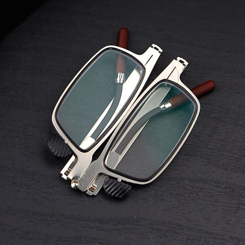 2 in 1 Portable Folding Reading Glasses with Metal Glasses Case Mobile Phone Holder HD Anti-Fatigue Anti-blue Light Presbyopic Glasses — view 9