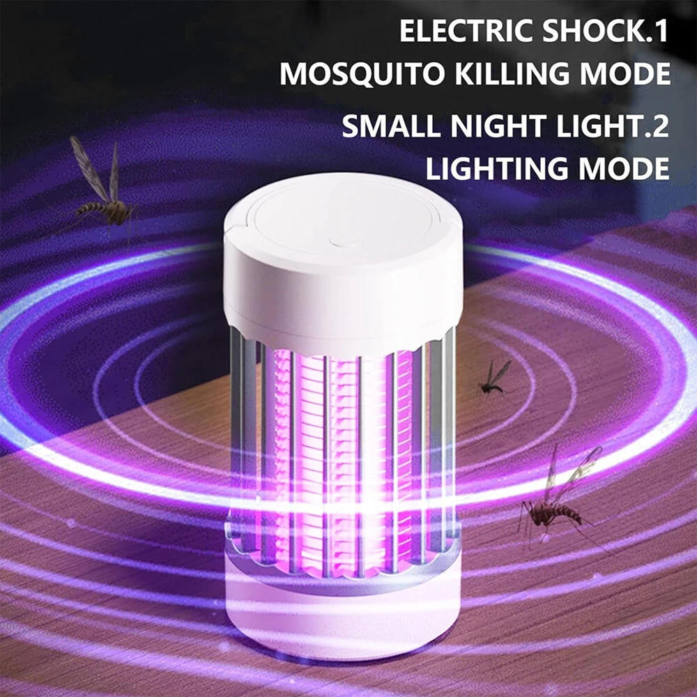 2 In 1 Portable Mini USB Rechargeable Mosquito Killer Lamp Small Night Light Bug Zapper Light Anti-Mosquito Lamp Electric Shock Mosquito Repellent Lamp — view 5