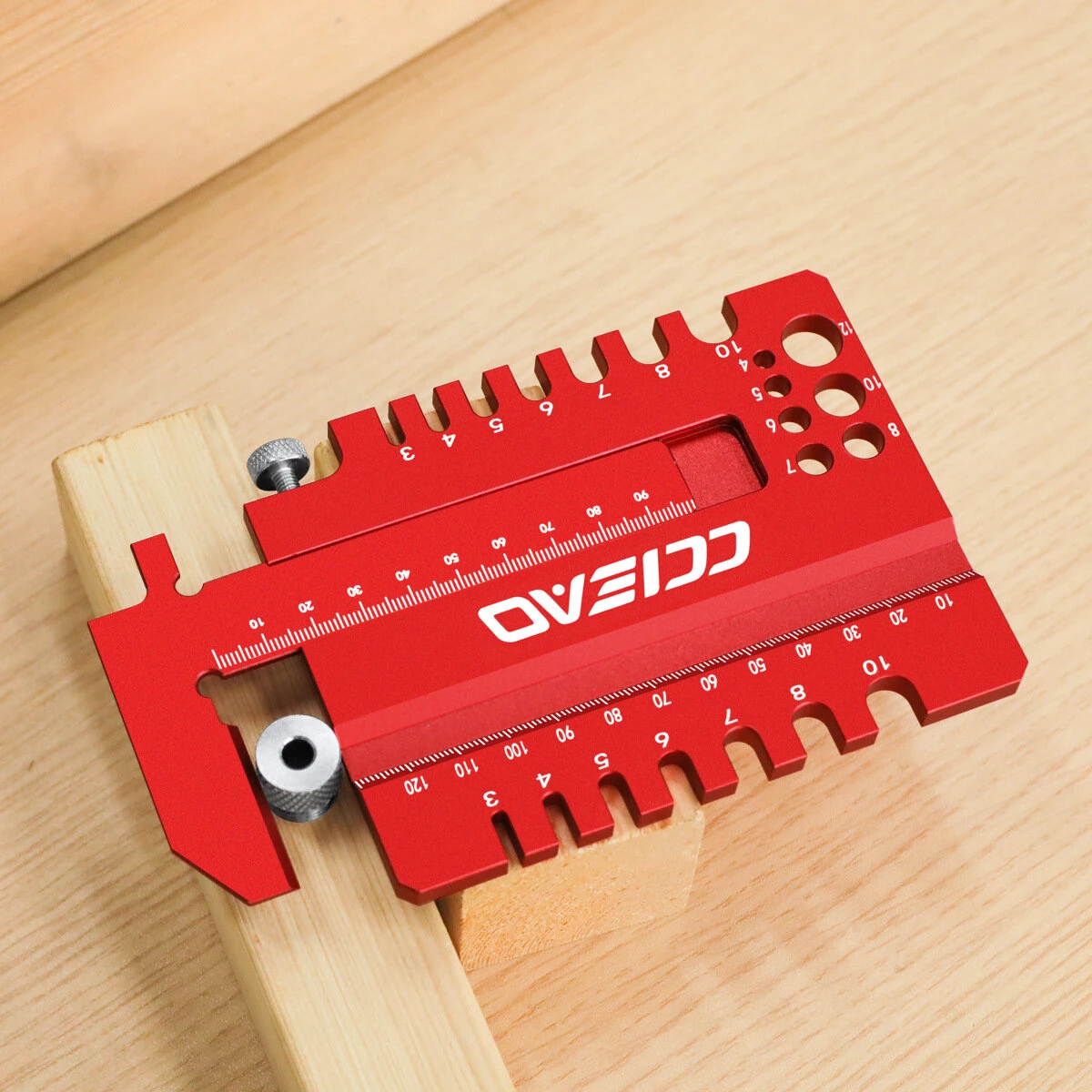 2-in-1 Tenon Caliper Gauge Multifunction Aluminum Alloy Depth Gap Measuring Ruler for Woodworking Router Table Saw