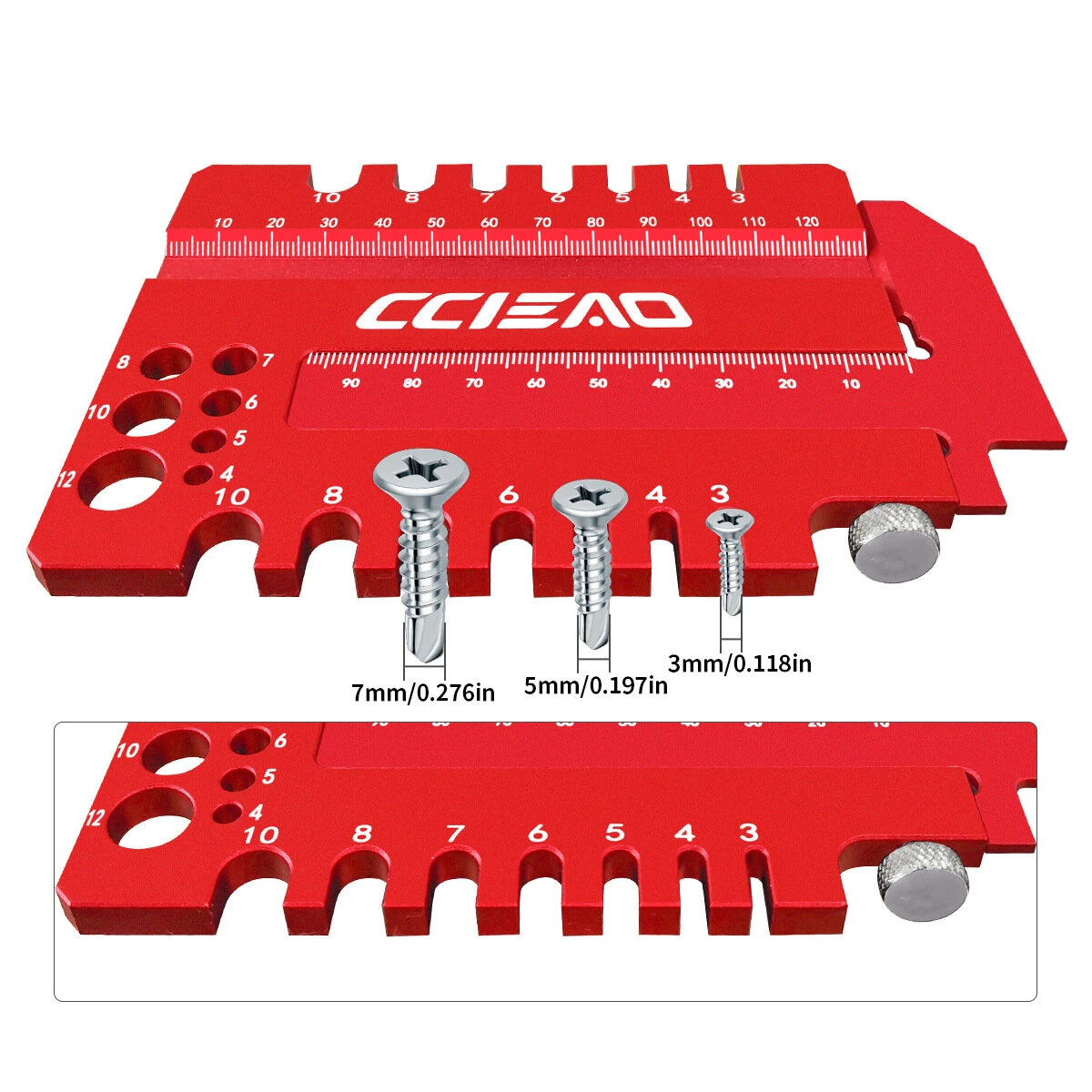 2-in-1 Tenon Caliper Gauge Multifunction Aluminum Alloy Depth Gap Measuring Ruler for Woodworking Router Table Saw — view 4