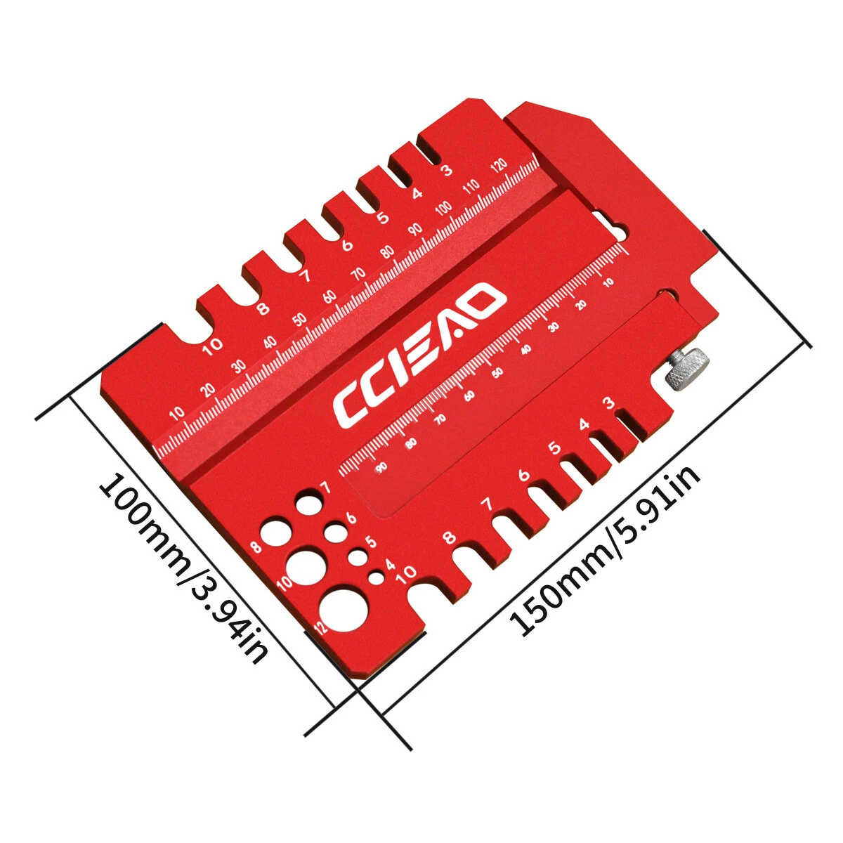 2-in-1 Tenon Caliper Gauge Multifunction Aluminum Alloy Depth Gap Measuring Ruler for Woodworking Router Table Saw — view 7