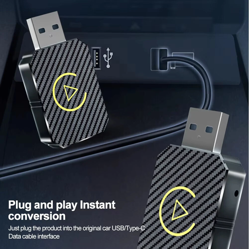 2 in 1 Wireless Carplay Adapter for Apple iOS Android Auto Smart USB Plug and Play bluetooth-compatible for Havel/Kia/Volvo/MG/Hyundai/VW — view 3