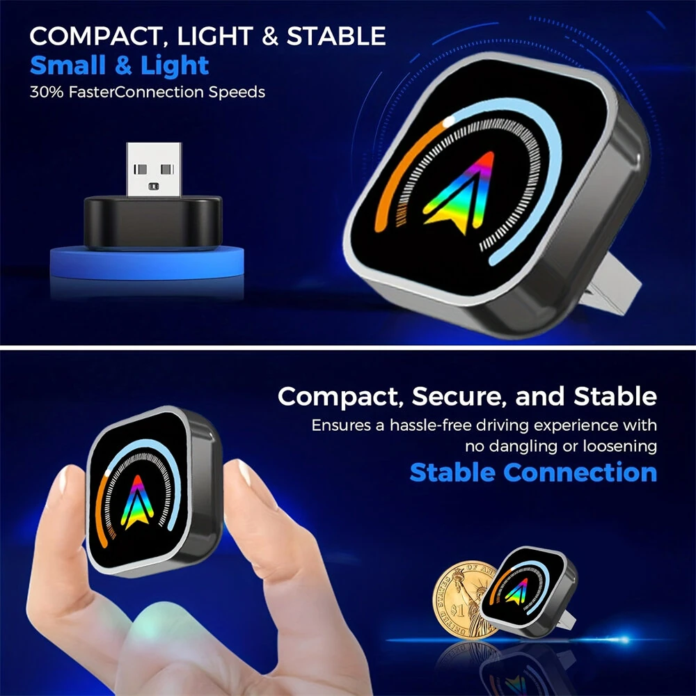 2 in 1 Wireless Carplay Android Auto Adapter Wire to Wireless Converter Plug in Play Smart Box — view 3