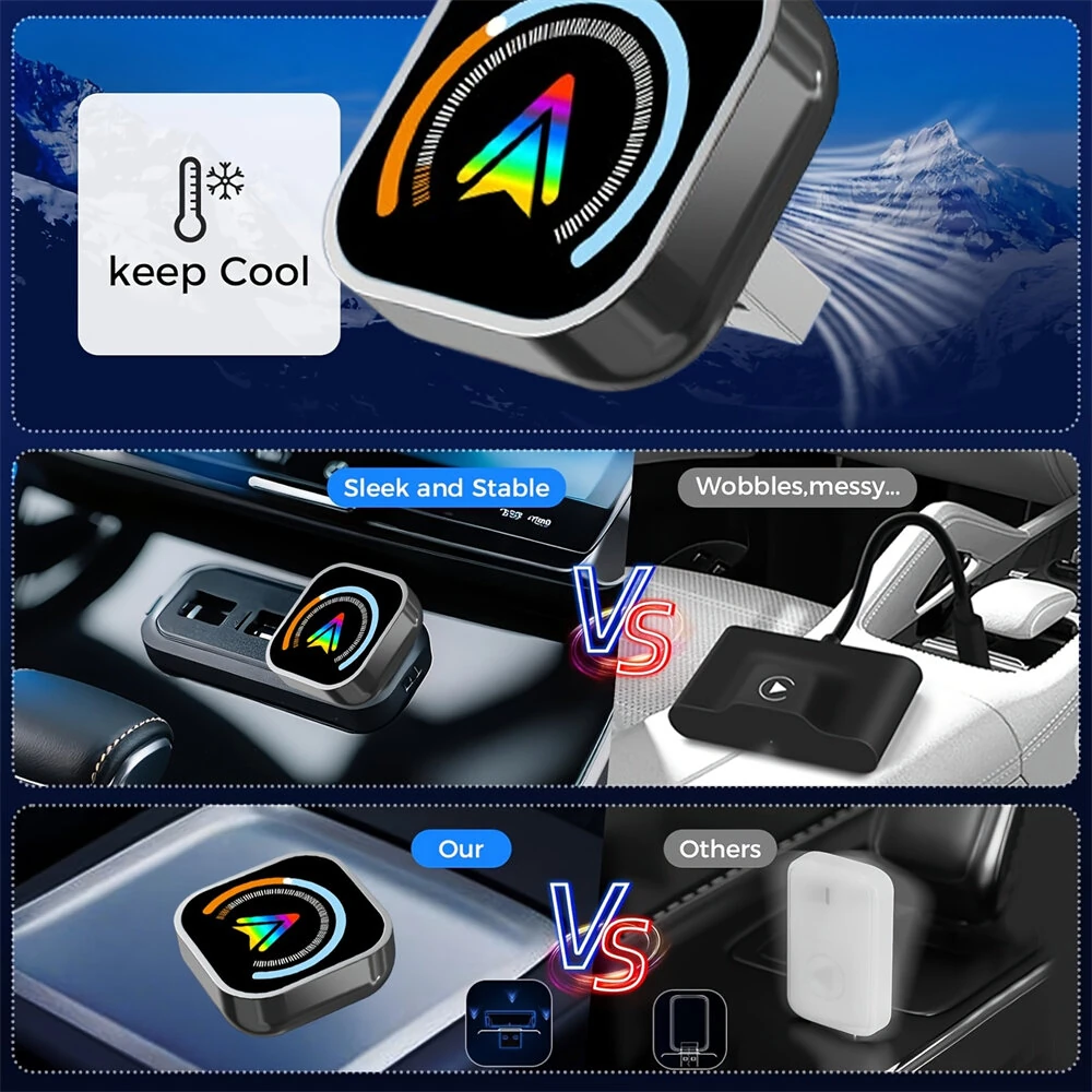 2 in 1 Wireless Carplay Android Auto Adapter Wire to Wireless Converter Plug in Play Smart Box — view 4