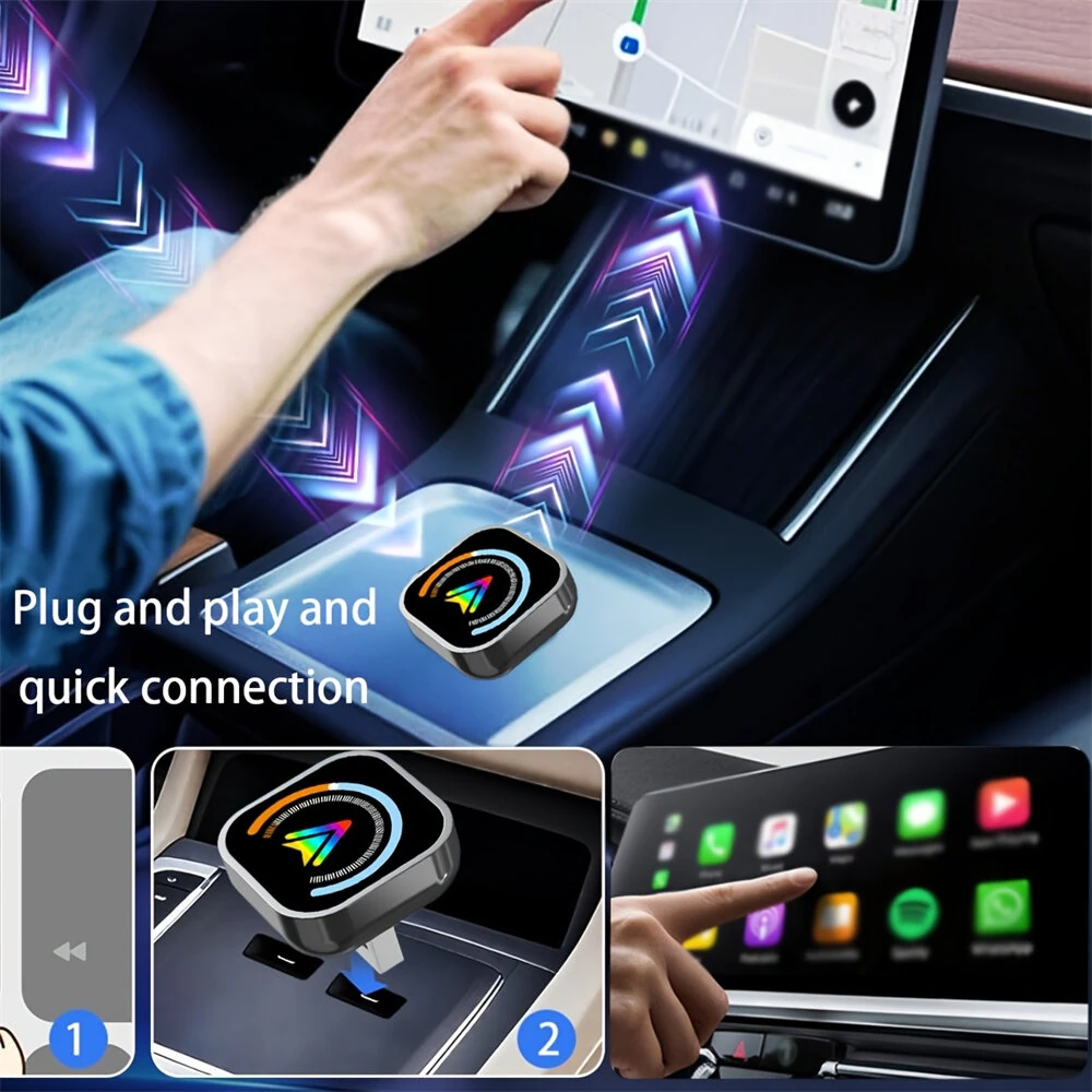 2 in 1 Wireless Carplay Android Auto Adapter Wire to Wireless Converter Plug in Play Smart Box — view 5