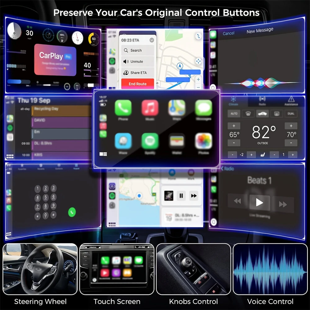2 in 1 Wireless Carplay Android Auto Adapter Wire to Wireless Converter Plug in Play Smart Box — view 6