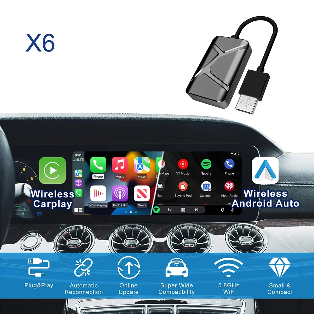 2 in1 CarPlay Wireless Adapter Mini Box CarPlay Android Auto Dongle For Benz for Audi for Mazda for Toyota for VW OEM Car Radio — view 4