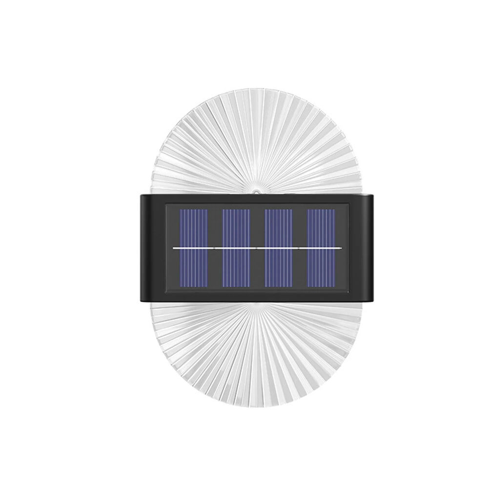 2 Pack Outdoor Solar Lights Fan-shape Waterproof Motion Sensor Fence Light for Garden, Yard, Stairs, Pathway & Courtyard Ambient Lighting